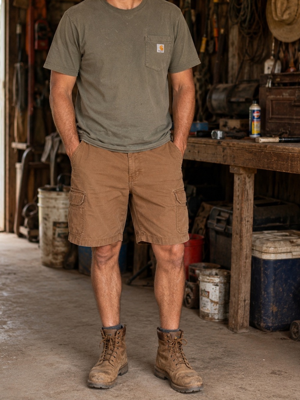 Dickies Carpenter Cargo Shorts Brown Ripstop Work Utility Men’s Size 40